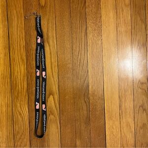 Vineyard Vines Navy Lanyard with Pink Whale Logos
